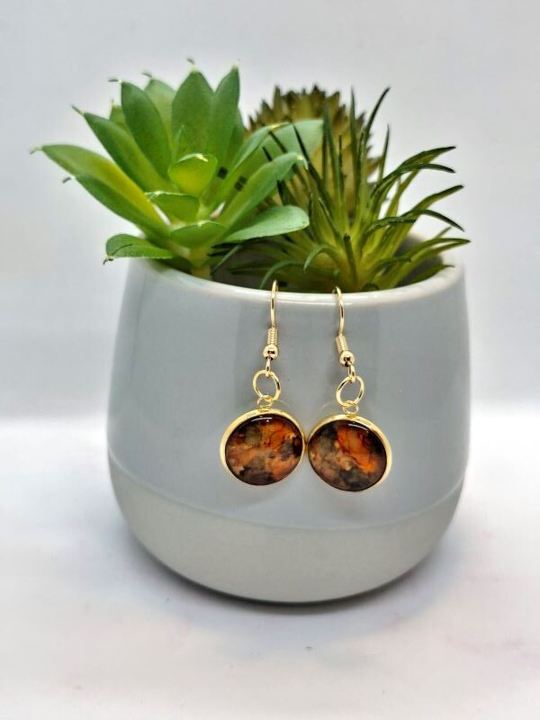 orange brown round dangle